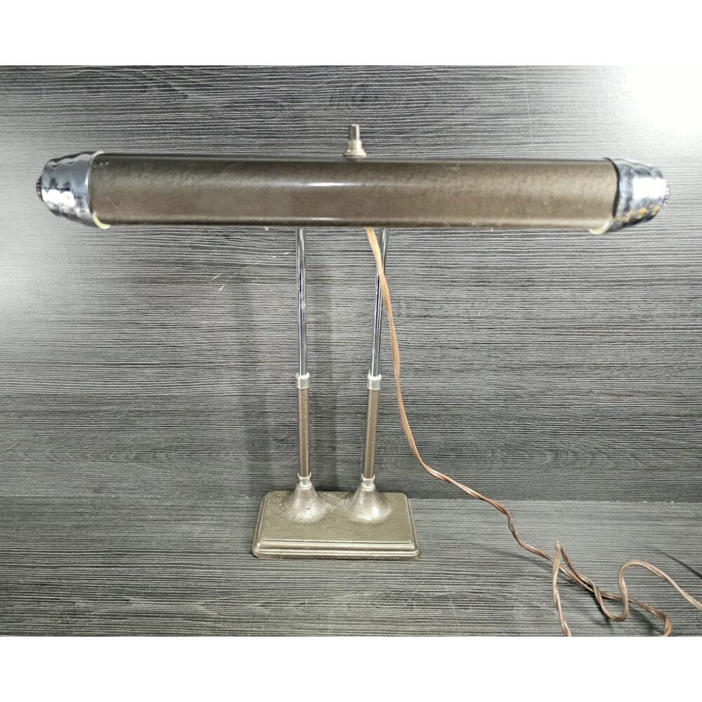 Vtg Piano Or Bankers Lamp Adjustable Height Industrial Design 1940’s-50’s Works